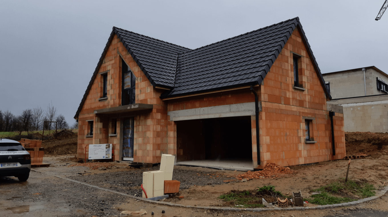 chantier maison neuve couverte