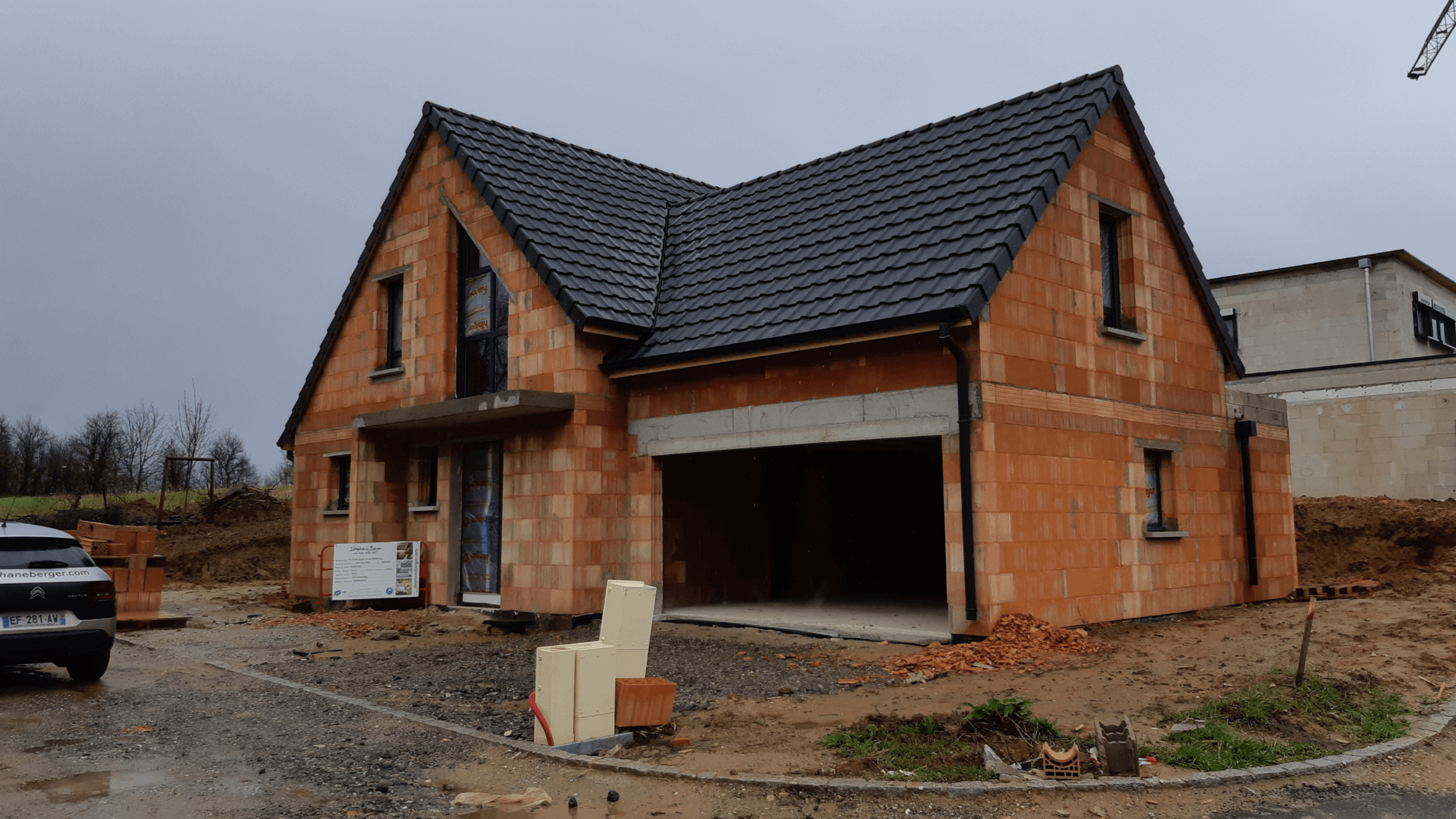 chantier maison neuve couverte