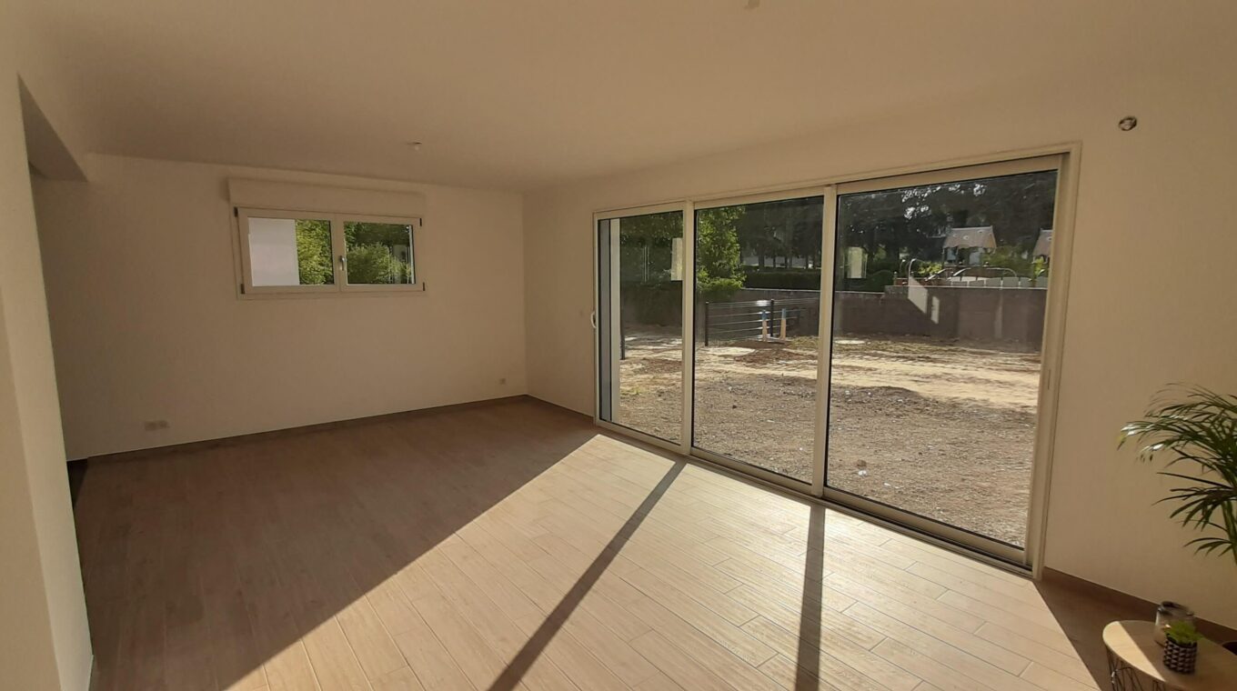 piece de vie lumineuse avec parquet