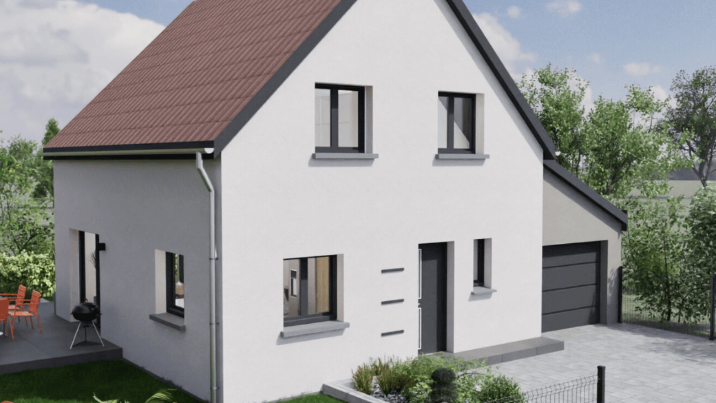 maison moderne toit deux pans