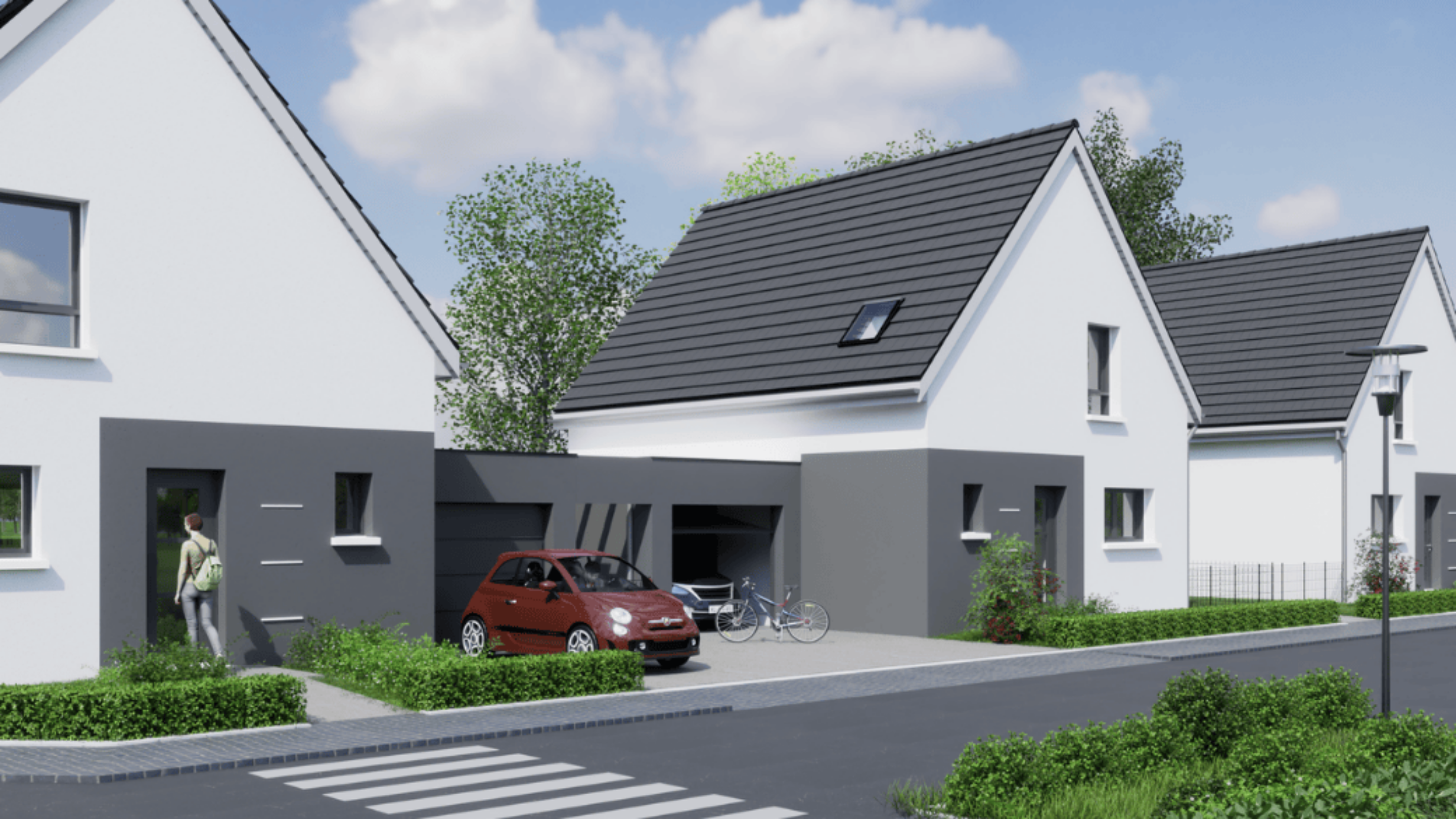maisons modernes toit 2 pans