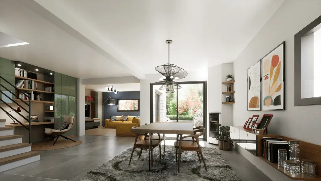 Espace intérieur lumineux et évolutif d’une maison individuelle Stéphane Berger en Alsace