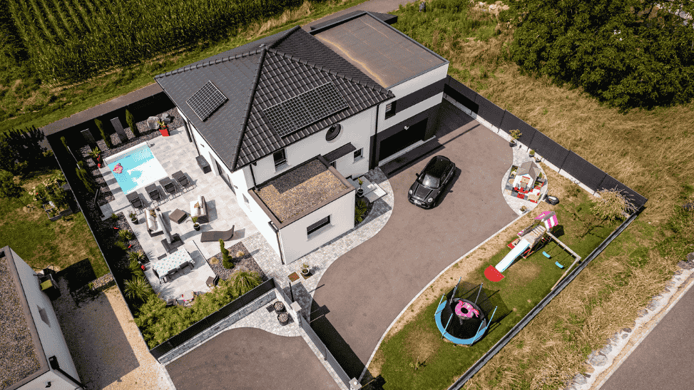 maison moderne vue ciel