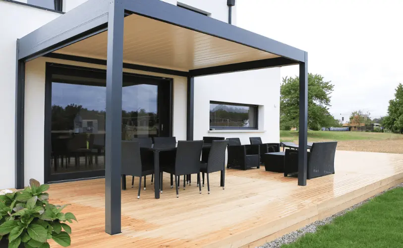 maison moderne toit plat pergola