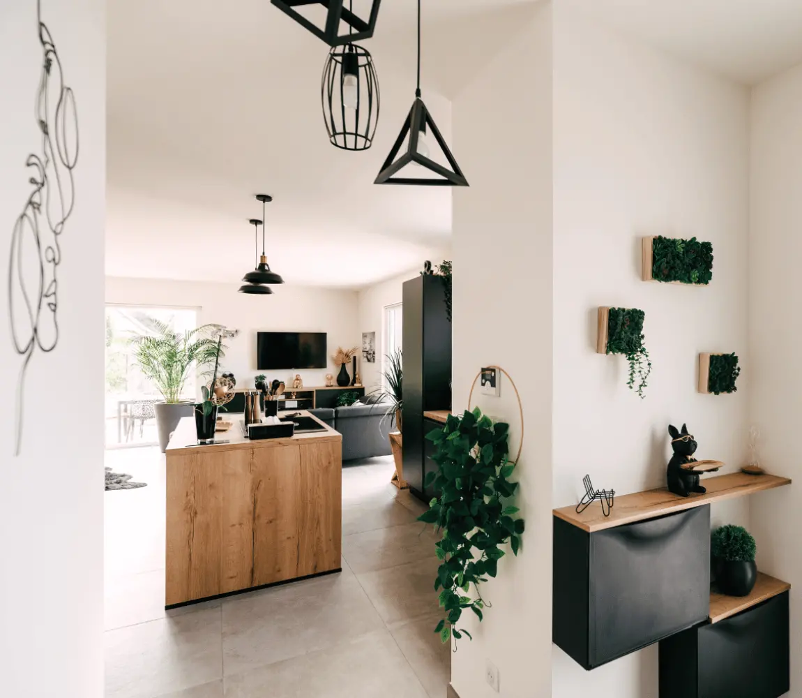 entree maison neuve avec vue piece de vie