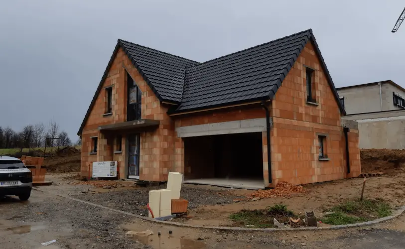 chantier maison neuve couverte