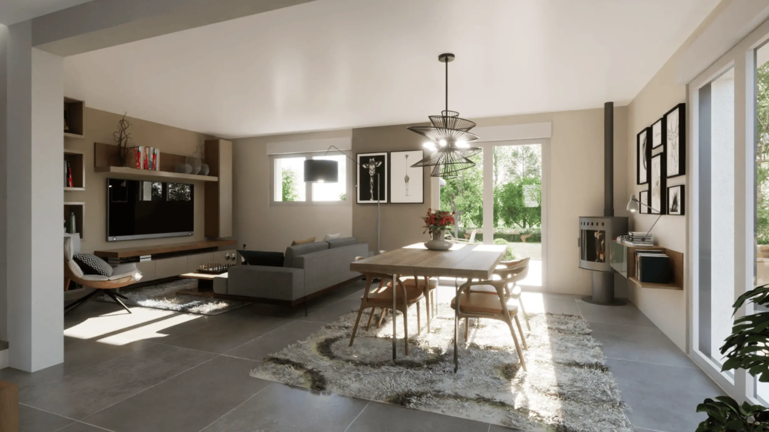 salon moderne et spacieux