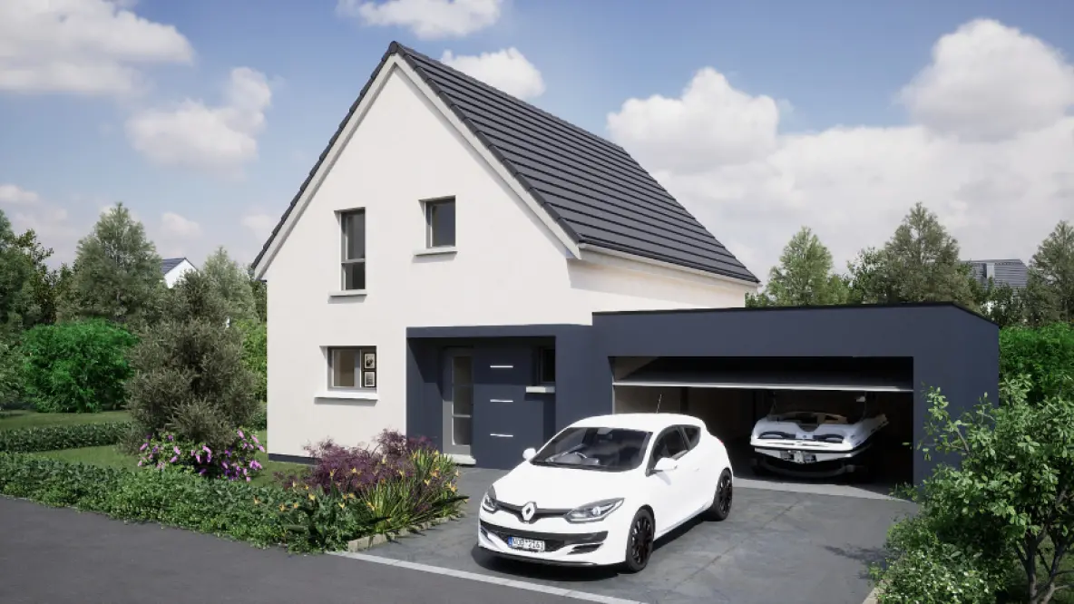 maison contemporaine porte ouverte