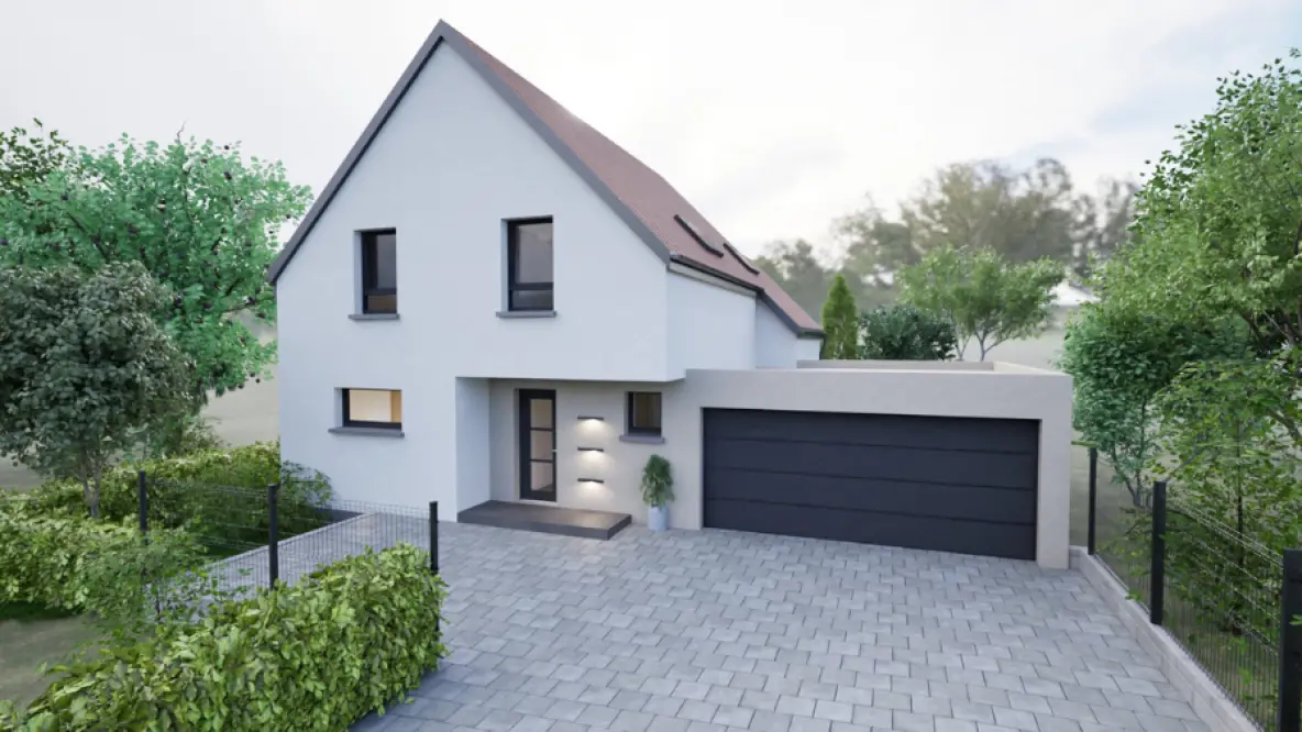 maison contemporaine porte ouverte